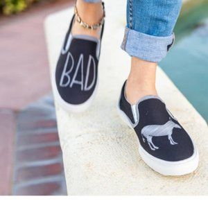 Inkkas - BADass - Black Slip On - NWT; size W11, M9, Euro42